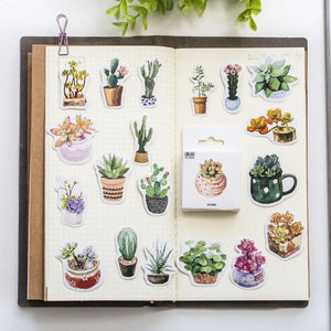50 Piece Succulents Delight Planner Stickers