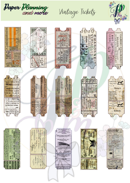 Vintage Tickets Sticker Sheet 1