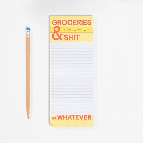 Groceries and Shit Make-a-List Pad