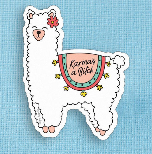 Karma's a B Lllama Die Cut Vinyl Sticker