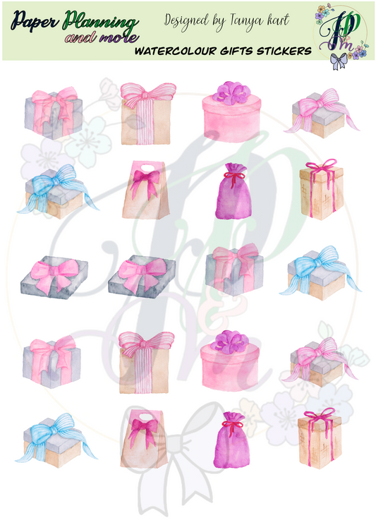Watercolour Gifts Sticker Sheet