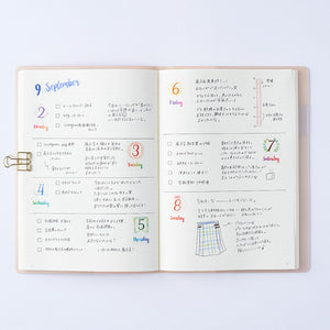 Notebook Washi Tape - Date and Day of the Week