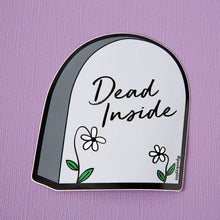 Load image into Gallery viewer, Dead Inside Tombstone Laptop Sticker
