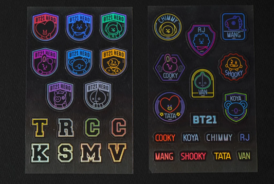 BTS BT21 OFFICIAL NEON STICKER