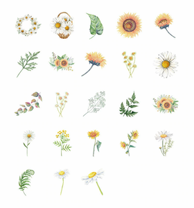 Sunflower Floral Planner Stickers