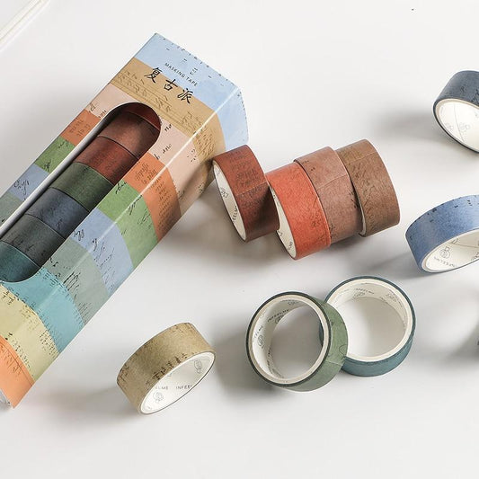 10 Piece Vintage Color Washi Tape Set