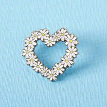 Load image into Gallery viewer, Daisy Heart Enamel Pin
