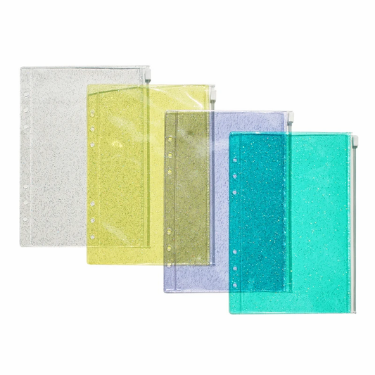 A5 glitter zipper bag