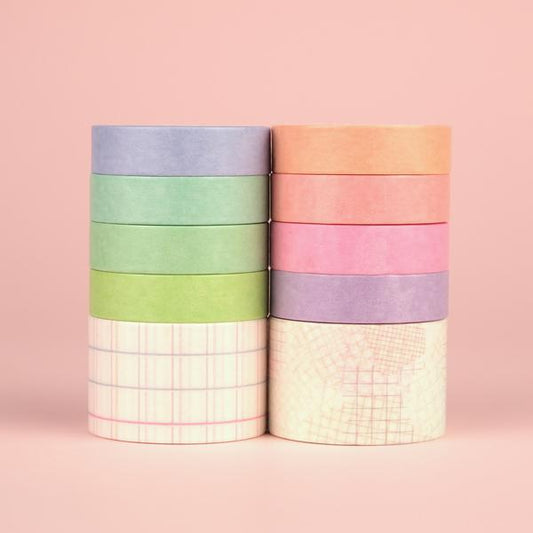 Pale Color Washi Tape (Set of 10)
