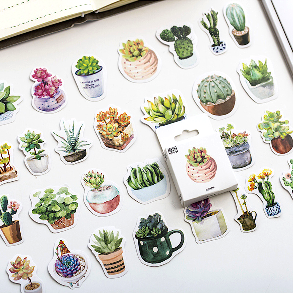 50 Piece Succulents Delight Planner Stickers