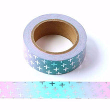 Load image into Gallery viewer, Silver Cross Pink and Blue Gradual Washi Tape
