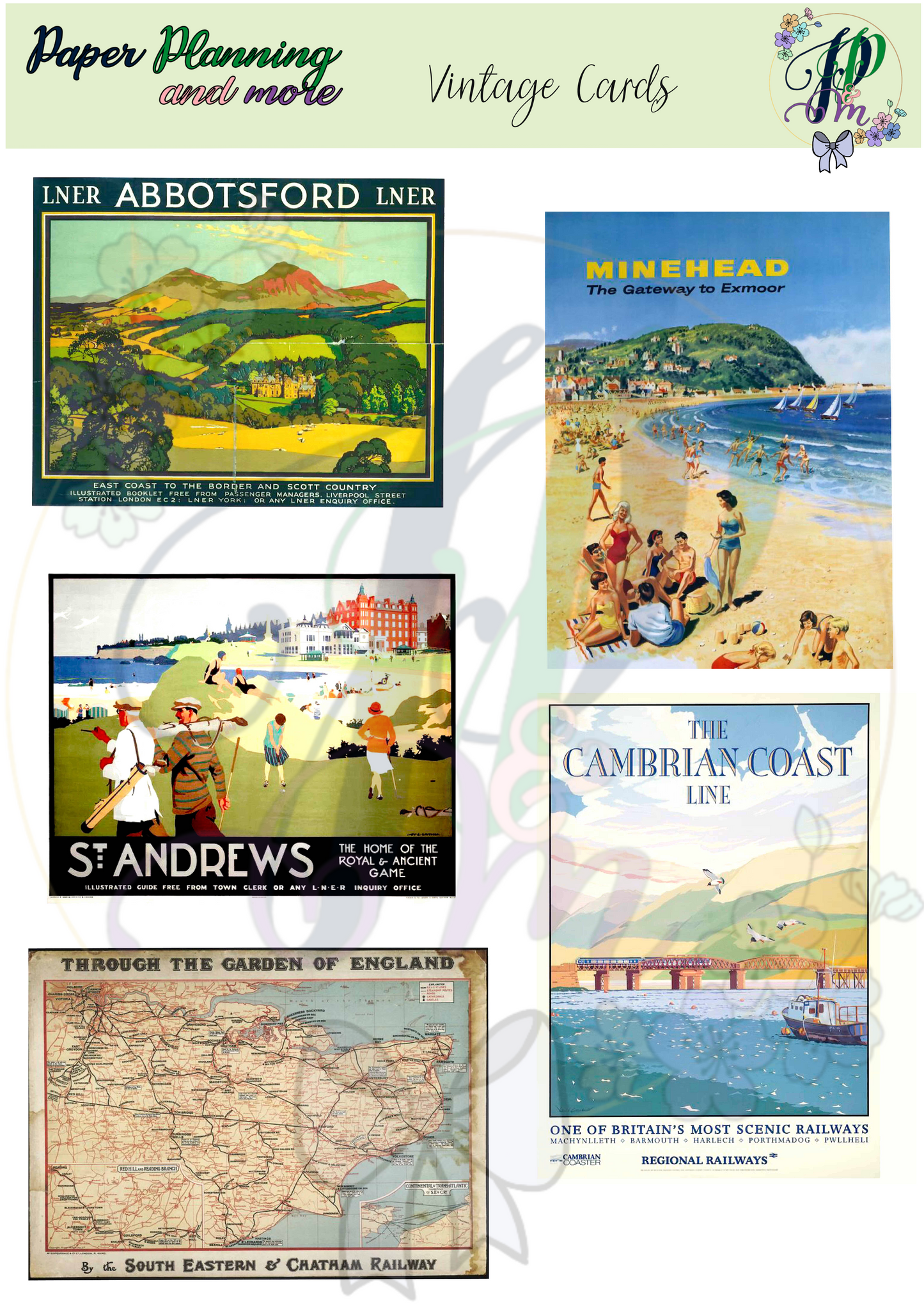 Vintage Cards Sticker Sheet