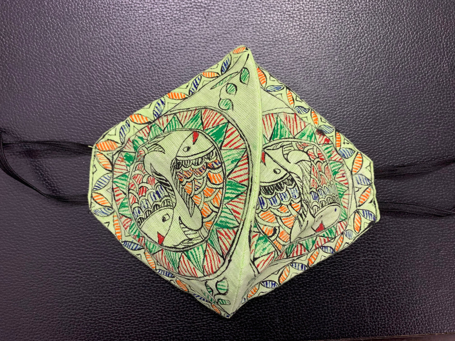 Face Mask - Madhubani Style (Dual Fish)