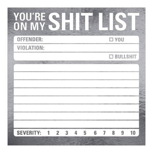 Knock Knock Shit List Metallic Sticky Notes