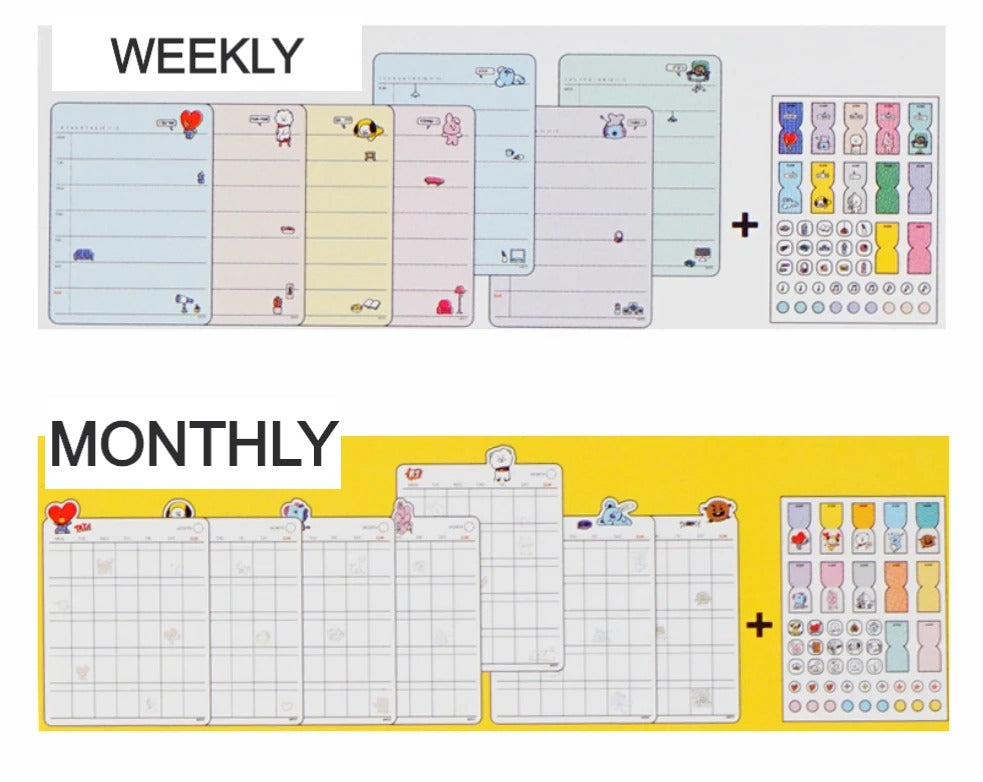 BTS BT21 OFFICIAL DIARY STICKER| PLANNER