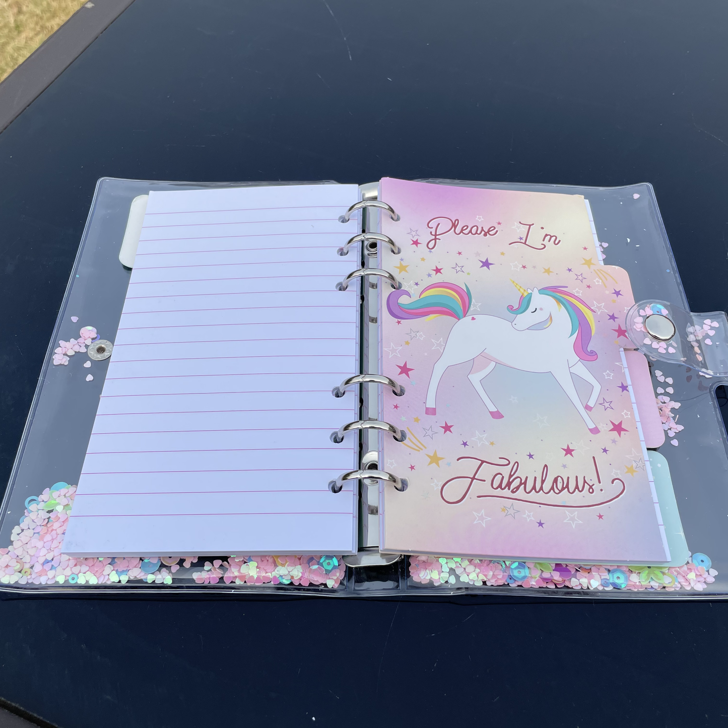 Unicorn Transparent Ring Binder