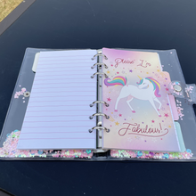 Load image into Gallery viewer, Unicorn Transparent Ring Binder
