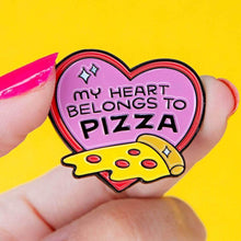 Load image into Gallery viewer, My Heart Belongs to Pizza Enamel Pin

