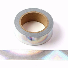 Load image into Gallery viewer, Silver Holographic Foil Washi Tape
