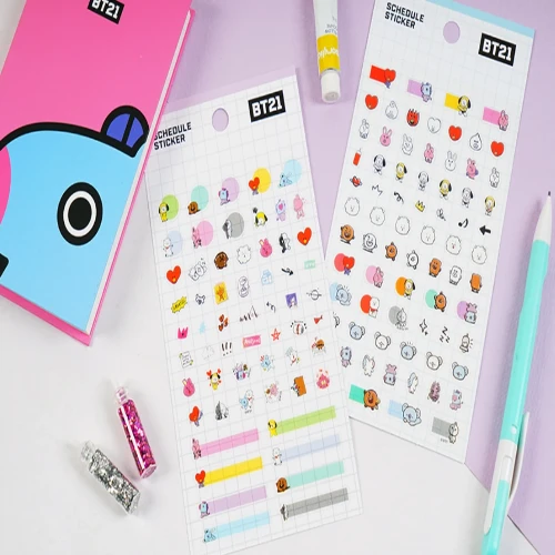 BTS BT21 OFFICIAI SCHEDULE STICKER