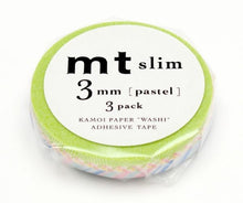 Load image into Gallery viewer, MT Washi Slim Masking Tape (3mm) (Pack of 3)
