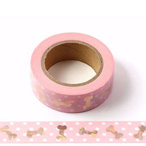 Pink Polka Washi Tape With Gold Foil Bone
