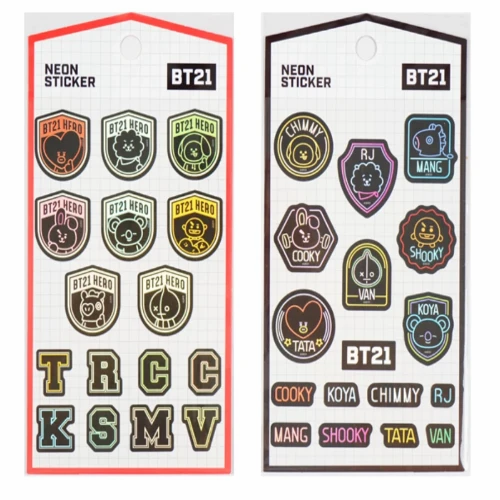 BTS BT21 OFFICIAL NEON STICKER
