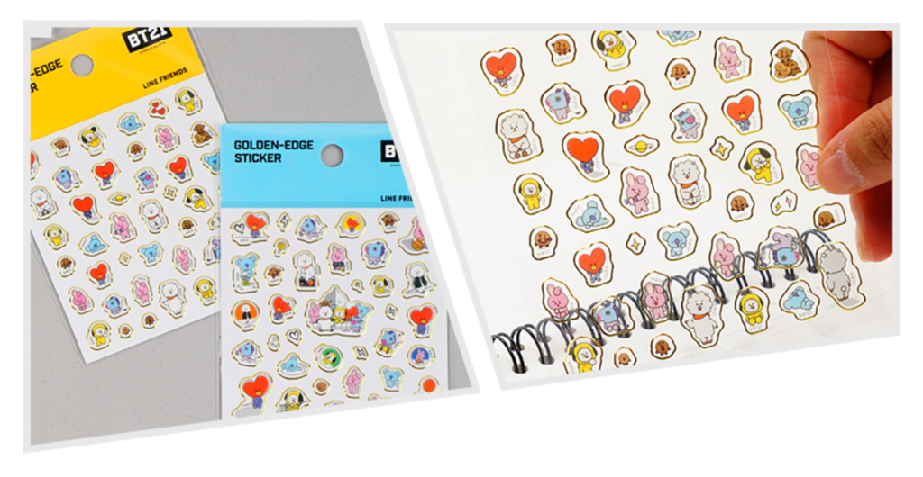 BTS BT21 OFFICIAL GOLDEN-EDGE STICKER