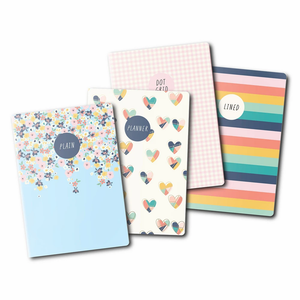 New Hearts Notebooks - Pack of 4