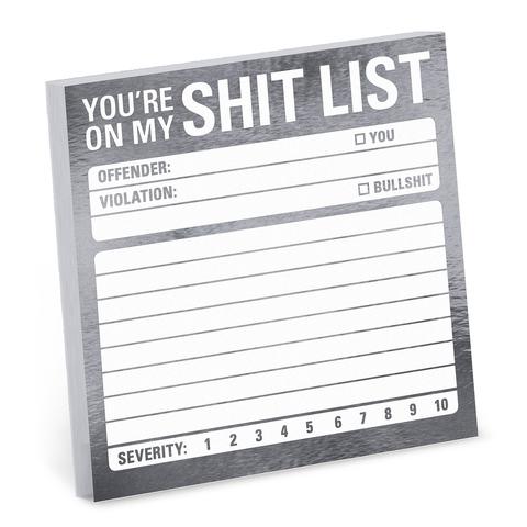 Knock Knock Shit List Metallic Sticky Notes