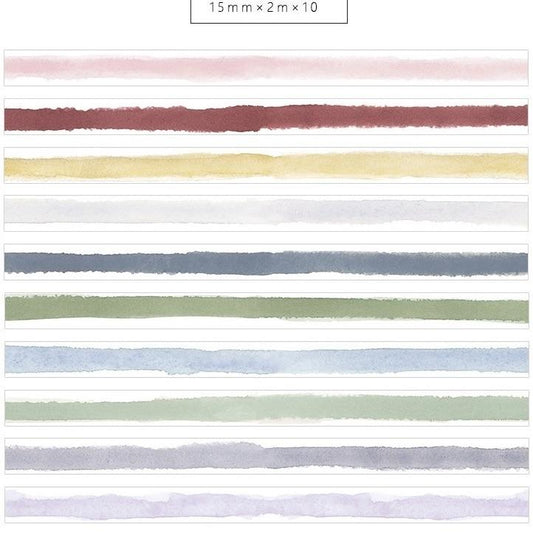 10 Piece Retro Rainbow Washi Tape Set