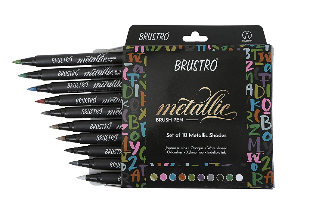 Metallic Brush Pen Set of 10