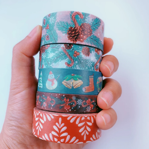 9 piece Christmas Wreaths Washi Tape Set