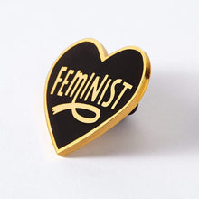 Load image into Gallery viewer, Feminist Heart Shaped Enamel Pin

