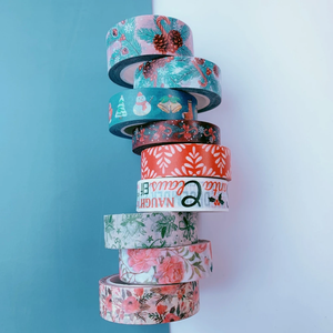 9 piece Christmas Wreaths Washi Tape Set