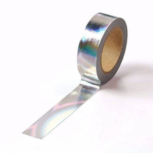 Load image into Gallery viewer, Silver Holographic Foil Washi Tape
