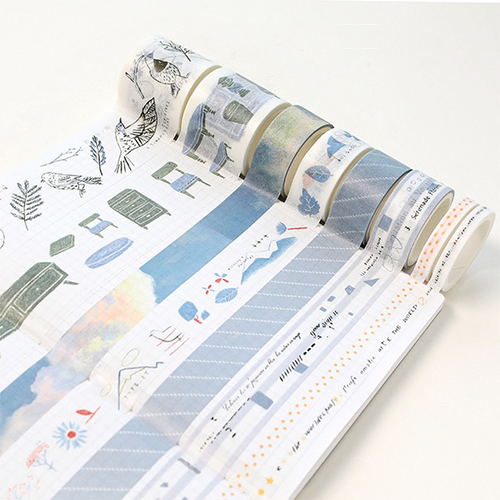 8 Piece Blue Velvet Washi Tape Set