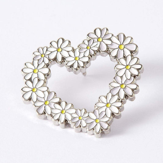 Daisy Heart Enamel Pin