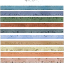 Load image into Gallery viewer, 10 Piece Vintage Color Washi Tape Set
