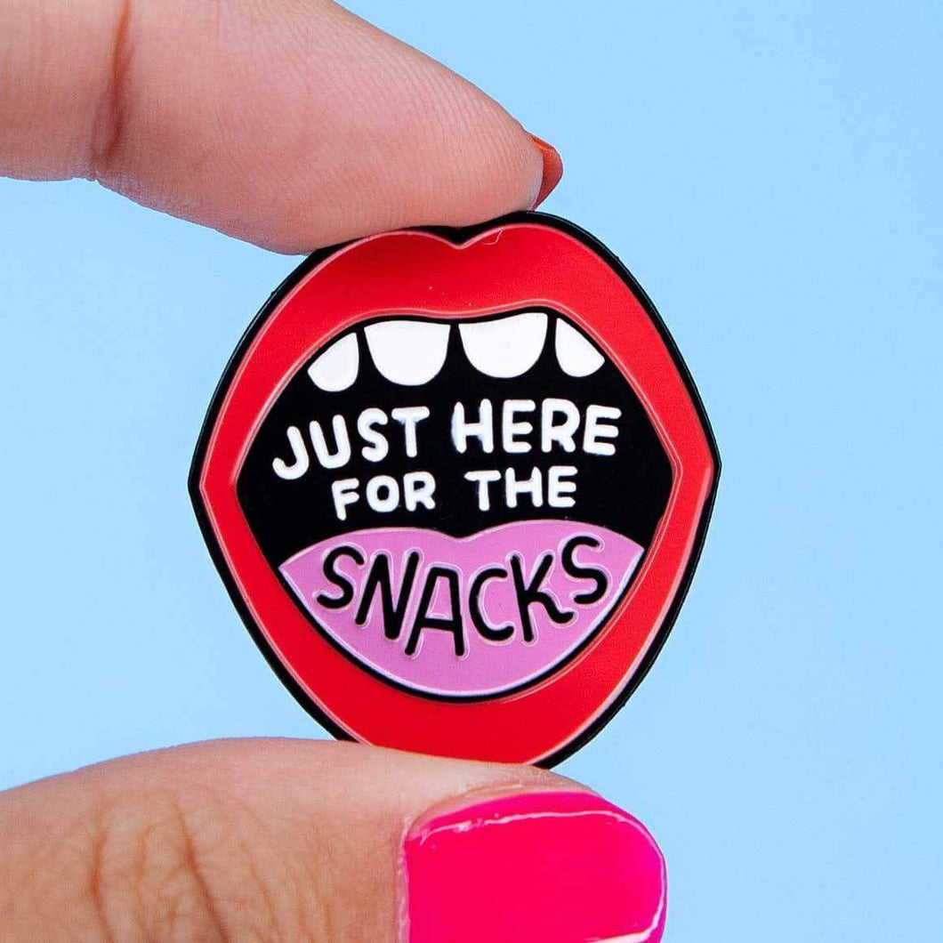 Just Here For The Snacks Enamel Pin