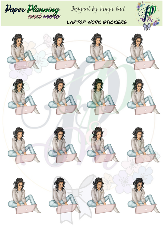 Laptop Work Sticker Sheet