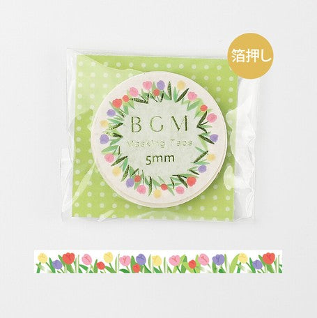BGM Tulip Field Slim Washi Tape