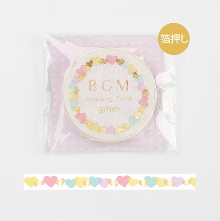 BGM Little Heart Slim Washi Tape