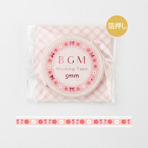 BGM Pink Lace Slim Washi Tape