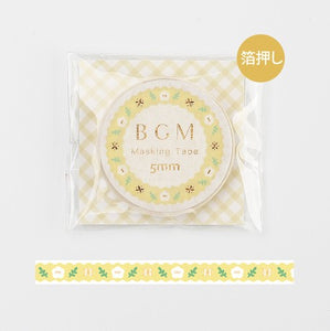 BGM Yellow Lace Slim Washi Tape