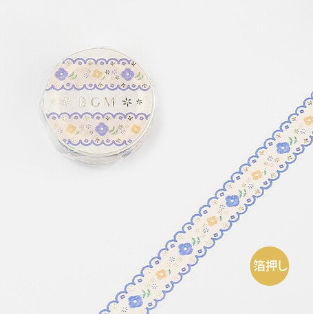 BGM Embroidery Blue Washi Tape