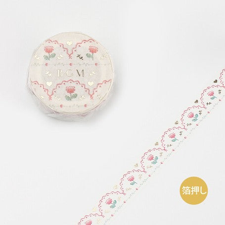 BGM Embroidery Pink Washi Tape