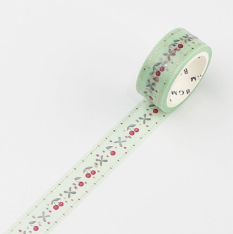 BGM Embroidery Green Washi Tape