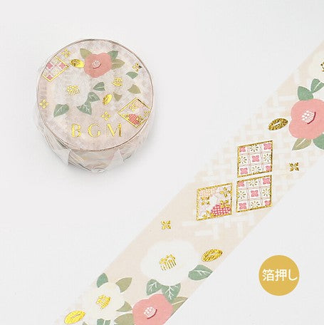 BGM Japanese Style ・Gold Camellia  Washi Tape