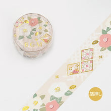 Load image into Gallery viewer, BGM Japanese Style ・Gold Camellia  Washi Tape
